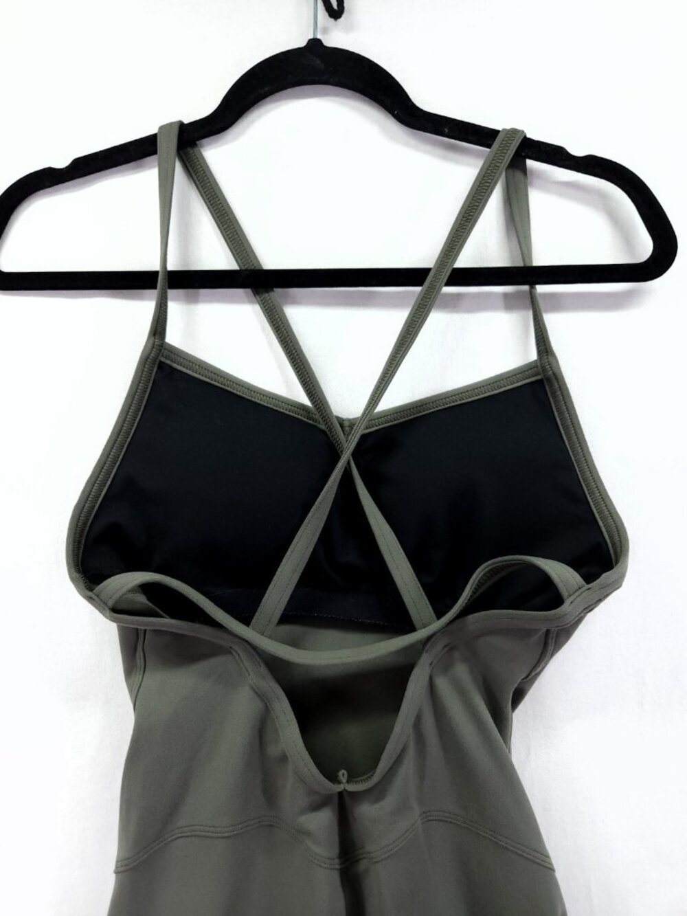Bombshell Sportswear Sculpt Full Bodysuit Size Medium Olive Green - Picture 8 of 15